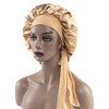 Satin Sleep Cap for Women – Large Widened Night Bonnet with Long Streamer Elastic Hair Care Turban