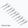 10-Pack No‑Bend Toothless Tip Hair Clips – Salon Non‑Crease Metal Hairpins for Styling & Makeup (Silver)