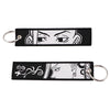 Anime Embroidered Keychain Double-Sided Key Fob 3 x 13 cm (1.2 x 5.1 in) for Backpacks Cars Motorcycles Gift
