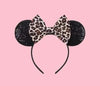 Disney Mickey Mouse Sequin Ears Headband with Bow - Halloween Party Cosplay Hairband for Women & Kids