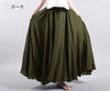 Cotton Linen Ankle-Length Maxi Skirt for Women, Y2K Harajuku Casual Streetwear, Shirred Waist