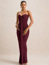 Mozision Off-Shoulder Strapless Maxi Dress, Sleeveless Backless Ruched Bodycon A-Line Party Gown