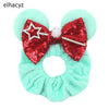 Disney Mouse Ears Sequin Velvet Bow Elastic Headband 4 in (10 cm) – Women's & Girls Party Hair Accessory