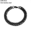 316L Stainless Steel Cuban Figaro Chain Bracelet, Unisex Vintage Punk K-Pop Link Bracelet