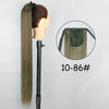 34-Inch (86 cm) Clip-In Synthetic Ponytail Hair Extension — Blonde Wrap-Around Long Straight Hairpiece