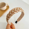 Boho Leaf Embroidery Turban Headband for Women & Girls — Twisted Hairband Hair Accessory