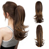 14-Inch (35 cm) Wavy Clip-In Ponytail Extension – Synthetic Claw Clip with Elastic Band, 1 Piece (Blonde/Black)