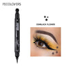 2-in-1 Liquid Eyeliner Pen with Moon Stamp, Waterproof Long-Lasting Black
