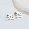 Cute Halloween Ghost Stud Earrings for Women – Stainless Steel Cartoon Minimalist Earrings (Black/Silver/Gold/Rose Gold)