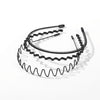 3/6-Pack Wavy Metal Headbands - Non-Slip Elastic Hairbands for Women, Fashion Hair Hoops