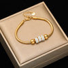 316L Stainless Steel Twisted Bangle Bracelet for Women - 18K Gold Plated Waterproof Wrist Chain Gift