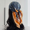 Silk-Feel Square Scarf 70 x 70 cm (27.6 x 27.6 in) Floral Satin Neckerchief – Women's Hair Band, Bandana & Wrap