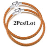 2-Pack Leather Chain Charm Bracelets with Beads – Handmade Couples Pulsera Jewelry (Unisex)