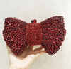 Rhinestone Evening Clutch with Bow - Multi-Color Bridal Wedding Party Handbag