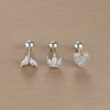 3-Pack 14K Gold-Plated Stainless Steel Crown Stud Earrings for Women with Crystal Zircon — Horse Eye Design