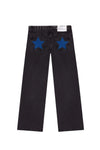 Blue High-Waisted Y2K Harajuku Baggy Jeans with Five-Point Star Embroidery Women's Casual Straight Denim