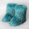 Women's Faux Fur Mid-Calf Snow Boots - Fluffy Plush Winter Warm Flat Outdoor Fashion Boots