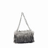 Faux Fur Underarm Shoulder Bag with Chain Strap – Plush Winter Clutch for Women, Evening & Party