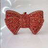 Rhinestone Bow Evening Clutch Minaudiere - Sparkling Bridal Wedding Bag 18 cm (7.1 in) with Chain