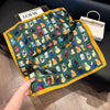 Luxury Square Silk-Feel Scarf 70 x 70 cm (27.6 x 27.6 in) Korean Fashion Floral Bandana Kerchief Wrap