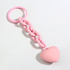 Handmade Heart Resin Keychain with Acrylic Link Chain Handbag Pendant for Women and Girls Gift