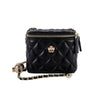 Camellia Rhombus Quilted Small Bucket Crossbody Bag with Chain Strap