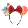 Disney Lilo & Stitch Mickey Mouse Ears Headband, Sequined 5-inch (12.7 cm) Bow Hairband for Women, Girls & Kids