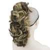 Soowee Short Curly Clip-In Ponytail Extension Black to Burgundy Synthetic Heat-Resistant Fiber