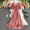 V-Neck Dolman Sleeve Polka Dot High-Waist Wide-Leg Jumpsuit for Women