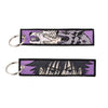 Anime Embroidered Keychain Double-Sided Key Fob 3 x 13 cm (1.2 x 5.1 in) for Backpacks Cars Motorcycles Gift