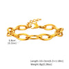 Chunky Gold-Plated Stainless Steel Link Chain Bracelet for Women — Waterproof Layering Wristband