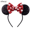 Disney Minnie Sequin Ear Headband with Polka Dot Bow, Girls & Women Party Hairband, Kids DIY Hair Accessory