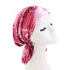 Women Satin Pre-tied Turban Newly Paisley Pattern Muslim Headband Soft Flexib Hair Scarf Chemo Cap Leadies Head Wrap Bandana
