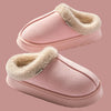 Women's Plush Fleece-Lined Winter Slippers, Non-Slip Soft-Sole Indoor House Shoes