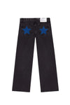 Harajuku Y2K White Wide-Leg Jeans for Women Five-Point Star Embroidery Gothic Mid-Waist Casual Trousers