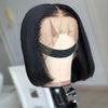 13x6 HD Lace Frontal Bob Wig - 100% Glueless Remy Human Hair, Bone-Straight, 250% Density, Natural Black, 10-16 in (25-40 cm)