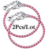2-Pack Leather Chain Charm Bracelets with Beads – Handmade Couples Pulsera Jewelry (Unisex)