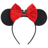 Disney Mickey Mouse Sequin Ears Headband with Bow - Halloween Party Cosplay Hairband for Women & Kids