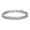 8mm (0.31 in) Cuban Link Stainless Steel Bracelet for Men 21cm (8.27 in) Silver Hip Hop Wrist Chain
