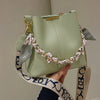 Women's Ribbon Chain Bucket Bag - Large Capacity PU Shoulder & Crossbody Bag