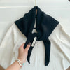 Women’s Korean-Style Triangle Knit Wool-Blend Scarf Shawl, Warm Winter Neck Wrap — 80–120 cm (31–47 in)