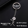 Funny Middle Finger Stickman Keychain Stainless Steel Novelty Keyring for Car Bag Backpack Purse Gift