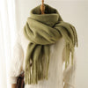 Cashmere-Feel Oversized Tassel Pashmina Shawl – 240 x 38 cm (94 x 15 in) Warm Winter Scarf for Women