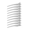 10-Pack No‑Bend Toothless Tip Hair Clips – Salon Non‑Crease Metal Hairpins for Styling & Makeup (Silver)