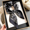 Luxury Square Silk-Feel Scarf 70 x 70 cm (27.6 x 27.6 in) Korean Fashion Floral Bandana Kerchief Wrap