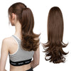 SARLA Clip-In Wavy Ponytail Extension 14 in (35 cm) - Synthetic High-Temp Fiber with Claw Clip & Elastic Band