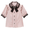 Kawaii Jirai Kei Lolita Y2K Japanese Style Peter Pan Collar Blouse Long Sleeve Sweet Bow Casual Aesthetic Top