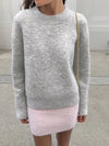 Oversized O-Neck Wool-Blend Knit Pullover — Women's Casual Thick Soft Sweater
