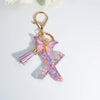 Sequin Letter Keychain with Tassel & Butterfly Charm – Initial A-Z Resin Keyring for Women, Bag & Car (55mm / 2.2 in)