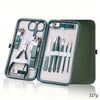 Professional 7-18 Piece Stainless Steel Manicure & Pedicure Set with Travel Case - Portable Nail Care Kit